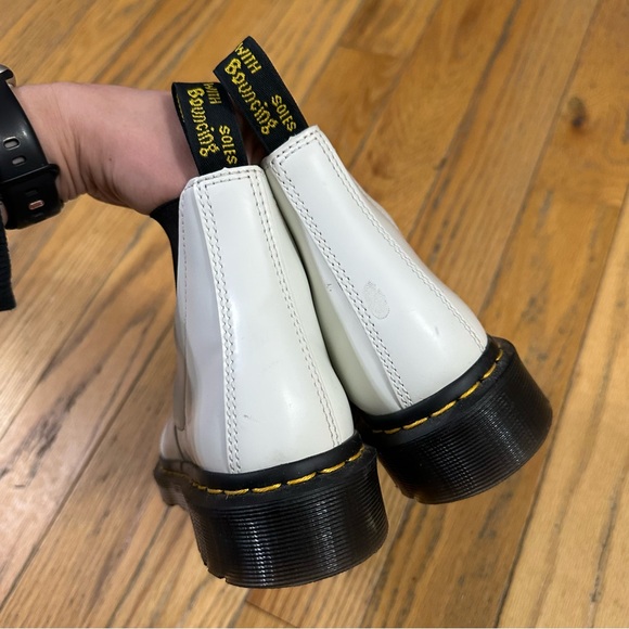 Dr Martens White Leather Bianca Chelsea Boots Size 7 - Picture 10 of 11